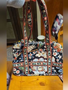 Vera Bradley Black Floral Quilted Tote